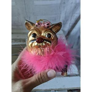 Terrier ballerina dog ornament glass Xmas holiday